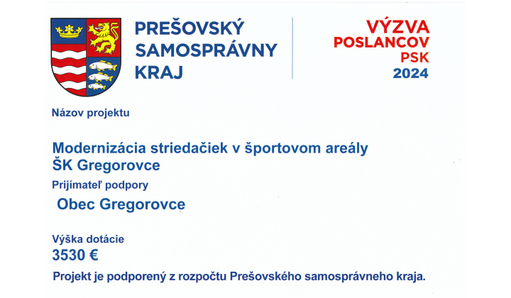 Fotka - Modernizácia striedačiek v športovom areály ŠK Gregorovce