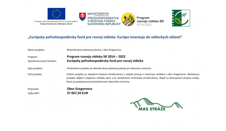Fotka - Rekonštrukcia odstavnej plochy v obci Gregorovce