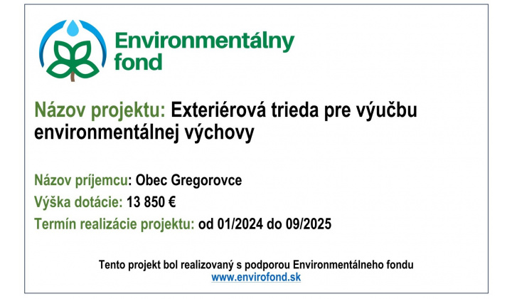 Fotka - Exteriérová trieda pre výučbu environmentálnej výchovy