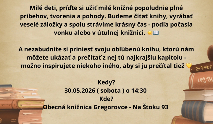 Fotka - OBECNÁ KNIŽNICA - Pozvánka
